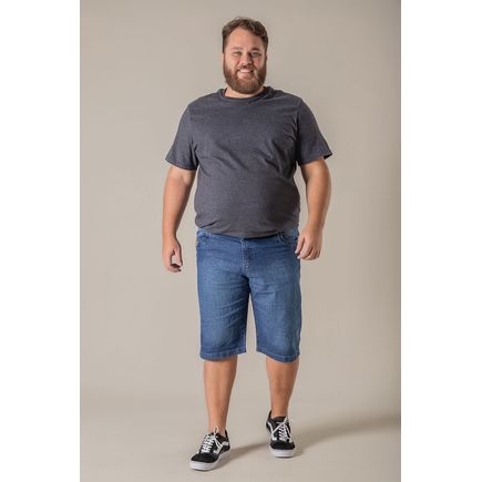Bermuda jeans masculina plus size