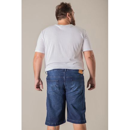 Bermuda jeans com elastano plus size
