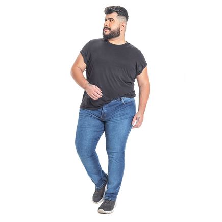 Calça jeans masculina com elastano plus size
