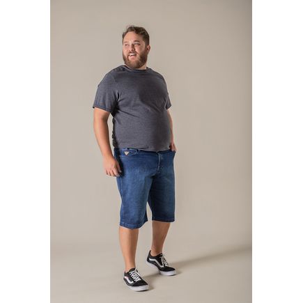 Bermuda jeans masculina plus size