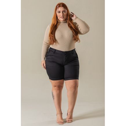 Bermuda ciclista sarja plus size