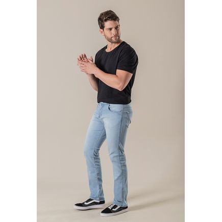 Calça jeans skinny masculina delavê