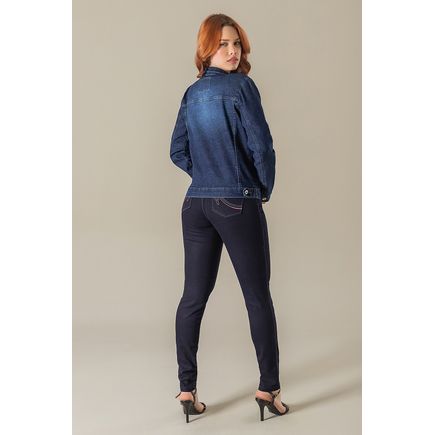 Jaqueta jeans feminina com elastano