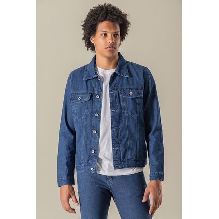 Jaqueta jeans masculina com botões