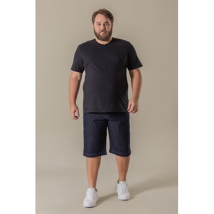 Bermuda jeans masculina plus size