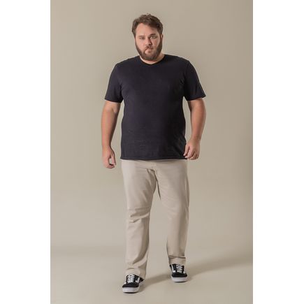 Calça sarja tradicional masculina plus size extra