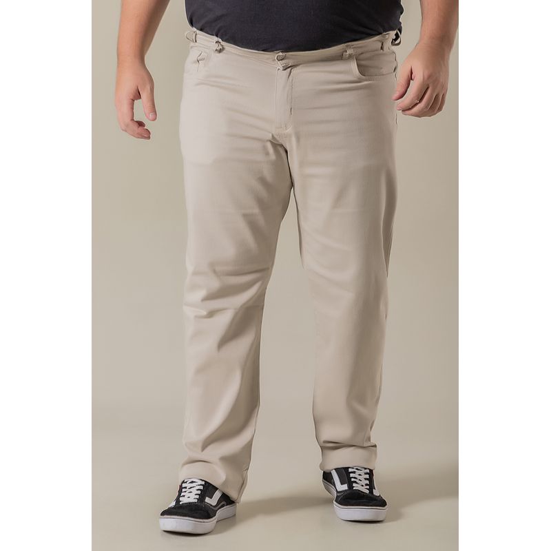 Calça sarja tradicional masculina plus size extra