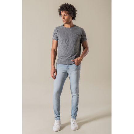 Calça jeans super skinny delavê masculina