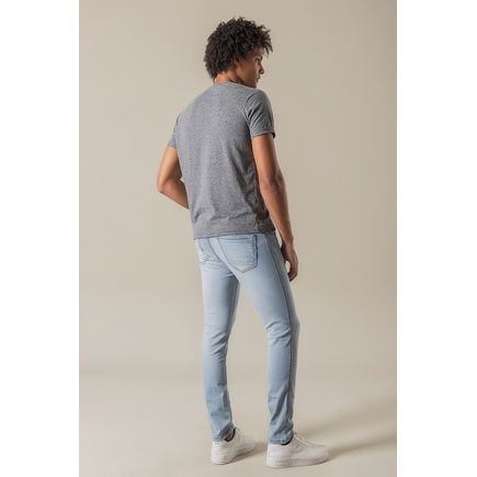 Calça jeans super skinny delavê masculina