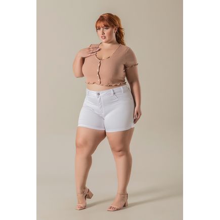 Short sarja feminino plus size