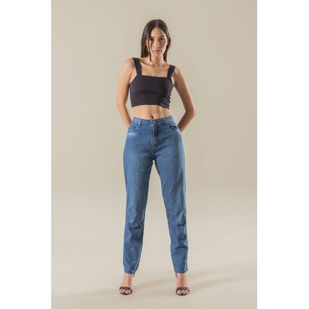 Calça jeans mom fit feminina