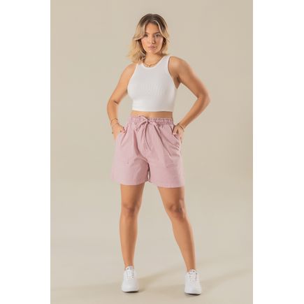Short sarja cós de elástico feminino
