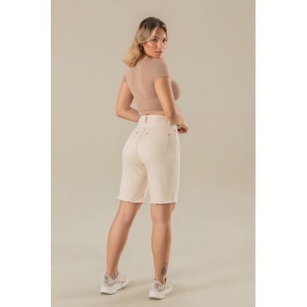 Bermuda Jorts Feminina Barra Desfiada