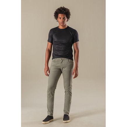 Calça sarja social super skinny masculina