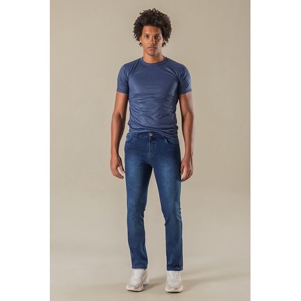 Calça jeans skinny com elastano masculina