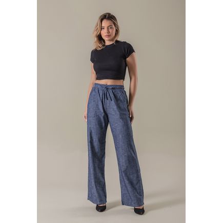 Calça Pantalona Jeans Feminina