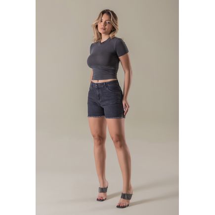 Short Jeans Feminino Barrra Desfiada