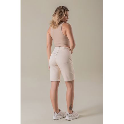Bermuda Sarja Jorts Mom Feminina