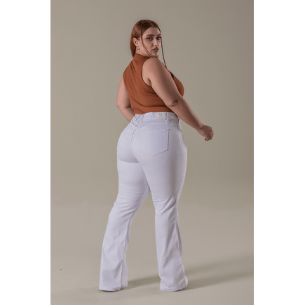 Calça Sarja Flare Feminina Plus Size