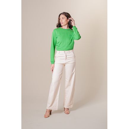 Calça Pantalona Sarja Feminina