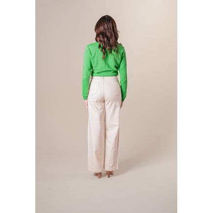 Calça Pantalona Sarja Feminina