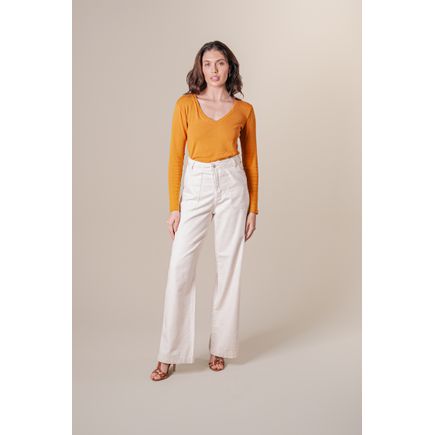 Calça Linho Pantalona Feminina