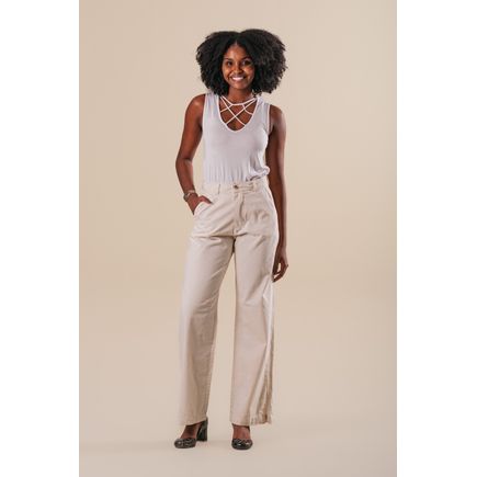 Calça Pantalona Linho Feminina