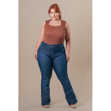 Calça Jeans Flare Feminina Plus