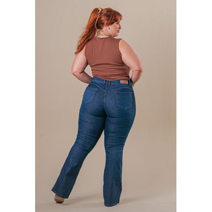 Calça Jeans Flare Feminina Plus