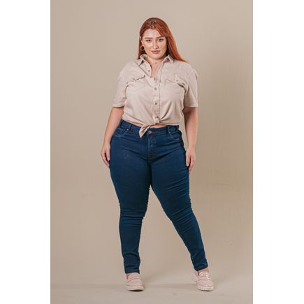 Calça Jeans Cigarrete Feminina Plus Size