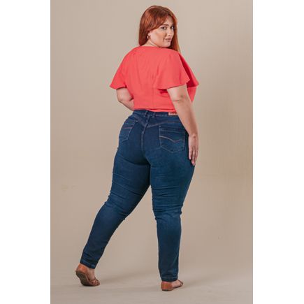 Calça Jeans Cigarrete Feminina Plus Size