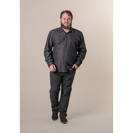 Camisa Jeans Masculina Plus Size