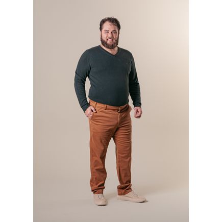 Calça Social Sarja Masculina Plus Size