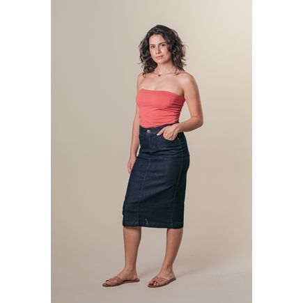 Saia Longa Jeans Feminina