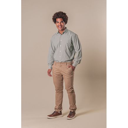 Calça Social Sarja Skinny Masculina