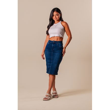 Saia Jeans Longa Feminina