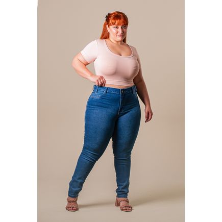 Calça Jeans Cigarrete Feminina Plus Size
