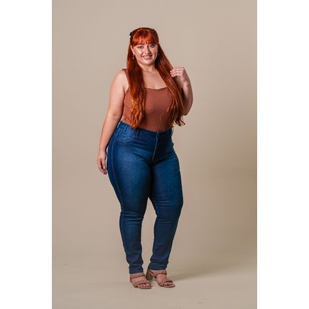 Calça Jeans Cigarrete  Feminina Plus Size