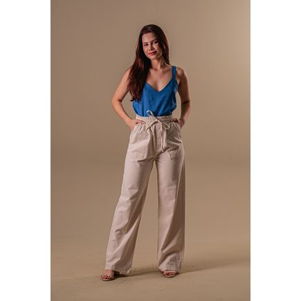 Calça Linho Pantalona Feminina