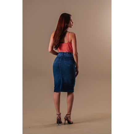 Saia Jeans Longa Feminina