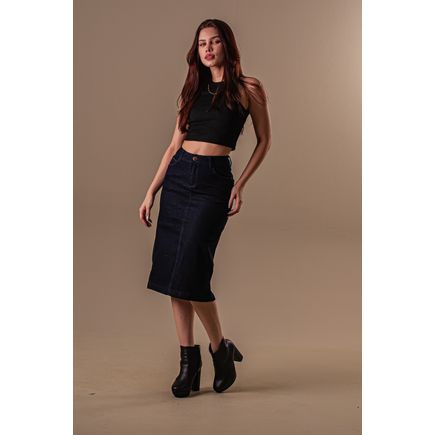 Saia Jeans Longa Feminina