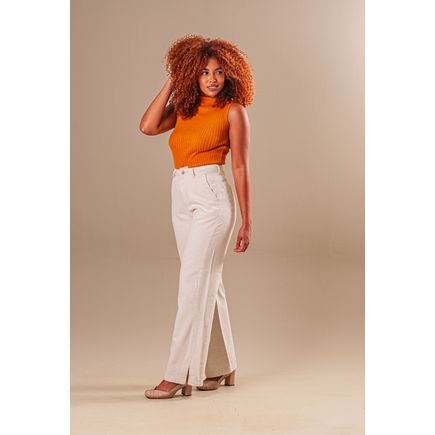Calça Linho Pantalona Feminina