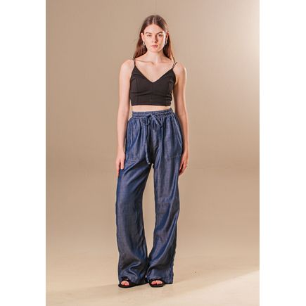 Calça Jeans Pantalona Feminina