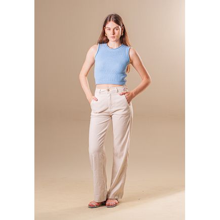 Calça Linho Pantalona Feminina