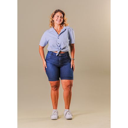 Bermuda Jeans Feminina Plus Size