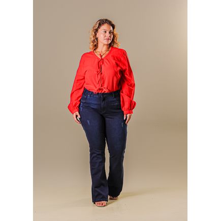 Calça Jeans Flare Feminina Plus Size