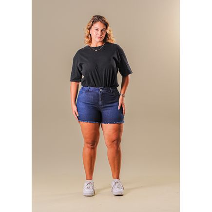 Short Jeans B/ Desfiada Feminina Plus Size