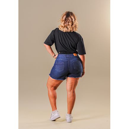 Short Jeans B/ Desfiada Feminina Plus Size
