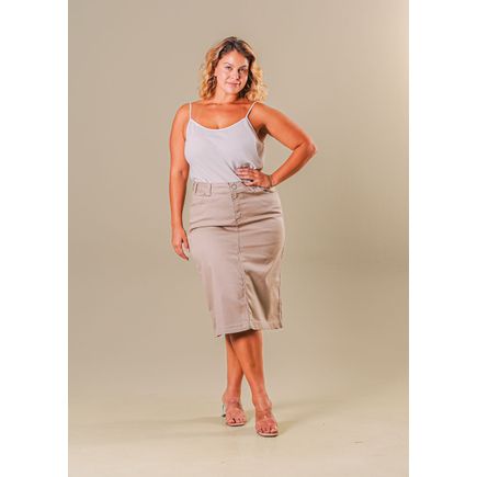 Saia Sarja Longa Feminina Plus Size