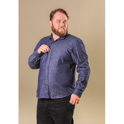 Camisa Jeans Masculina Plus Size